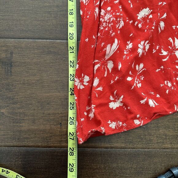 Free People Color My World Jumpsuit Red White Floral Wide Flare Size XS Coastal - Picture 8 of 16